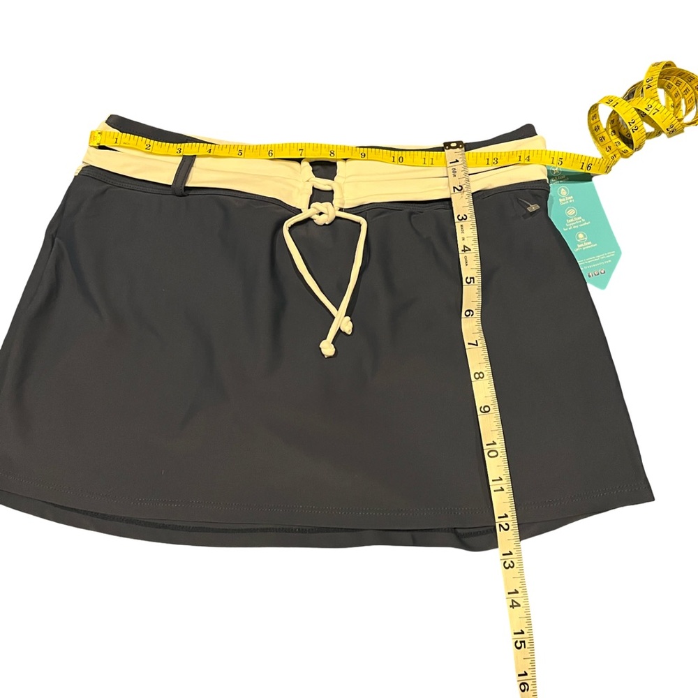 NWT Slate Gray Women's swim Skirt/Skort with White trim (not yellow). - Picture 3 of 5